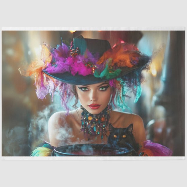 Papel De Seda Decoupage Whimsical Magsical Good Witch (Anverso)