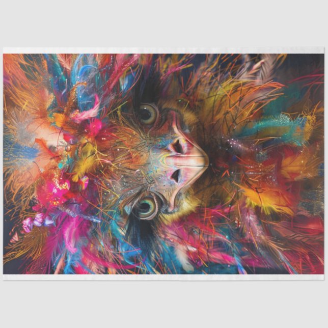 Papel De Seda Decoupage Whimsical Ostrich Wackadoodle RHDesigns (Anverso)