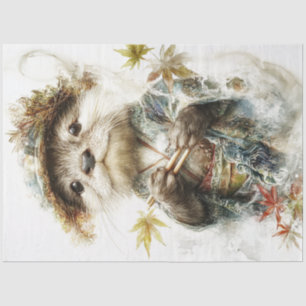 Papel De Seda Decoupage Whimsical Otter Japonés Clothing