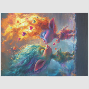 Papel De Seda Decoupage Whimsical Pequeñas Criaturas Brillantes