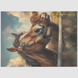 Papel De Seda Decoupage Whimsical Photo Funny Face Horse