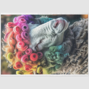 Papel De Seda Decoupage Whimsical Ram Rainbow Color