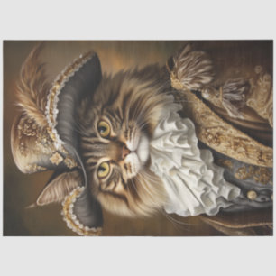 Papel De Seda Decoupage Whimsical Royal Cat Atmósfera francesa