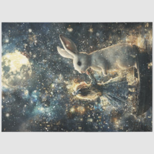 Papel De Seda Decoupage Whimsical Scene Alice & Rabbit