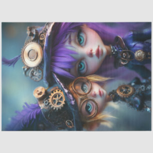 Papel De Seda Decoupage Whimsical Steampunk Chicas Andrea & Rena