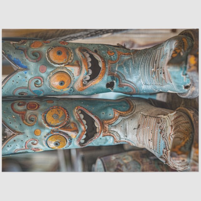 Papel De Seda Decoupage Whimsical Stoned Comed Face Bots (Anverso)