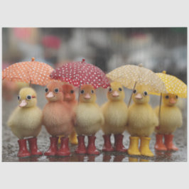 Papel De Seda Decoupage Whimsical Summer Ducklings en lluvia