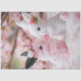 Papel De Seda Decoupage Whimsical Valentine Bunny Couple