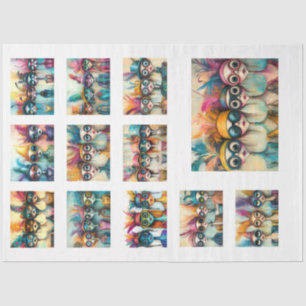 Papel De Seda Decoupage Whimsical Wackadoodle Bridge Ladies 1