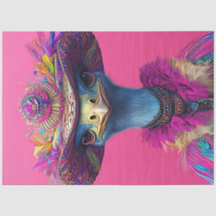Papel De Seda Decoupage Whimsical Wackadoodle Ostrich en rosa