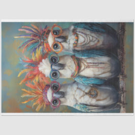 Papel De Seda Decoupage Whimsical Wacky Vibrante Cockatoos Aves