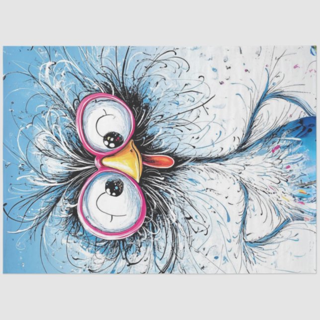 Papel De Seda Decoupage Whimsical Wirehaed Wackadoodle Ostrich (Anverso)