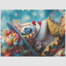 Papel De Seda Decoupage Whimsical Woman Circus Costume Design