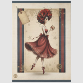 Papel De Seda Decoupage Whimsical Woman, Vintage