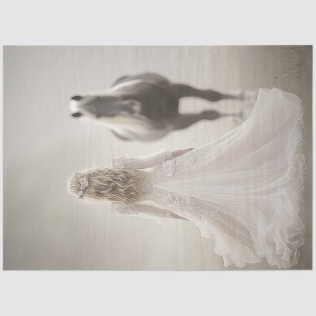 Papel De Seda Decoupage Whispers of Wedding Day Lady & Horse (Anverso)