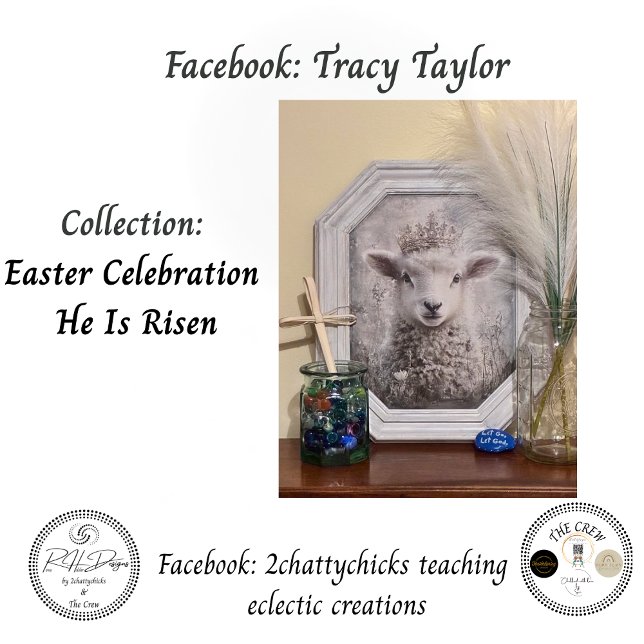 Papel De Seda Decoupage White Lamb Easter Sunday Ornate Crown (Subido por el creador)