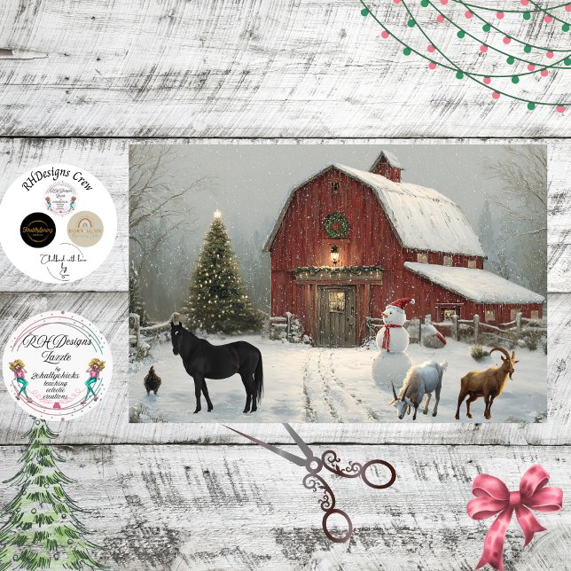 Papel De Seda Decoupage Winter Barnyard Christmas At Debbie's  (Subido por el creador)