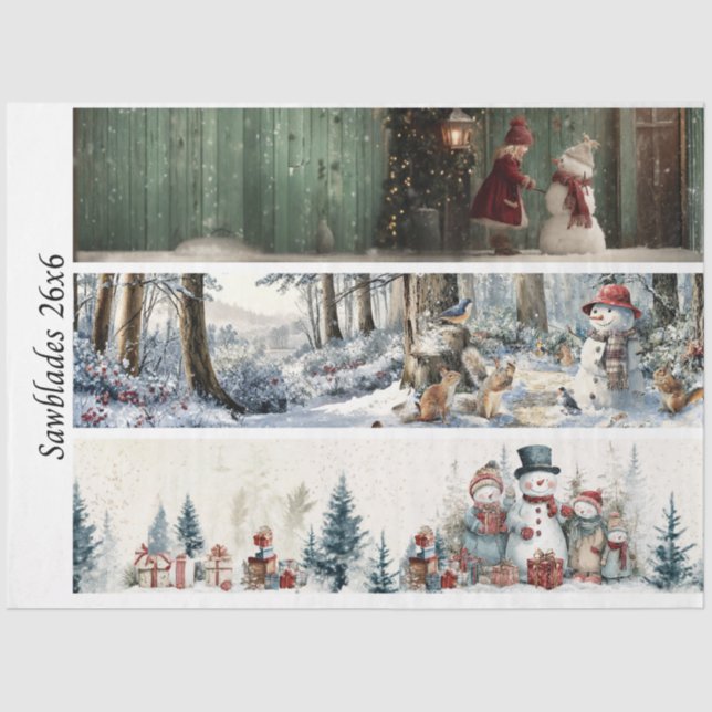 Papel De Seda Decoupage Winter Sawblade Set 26x6  (Anverso)