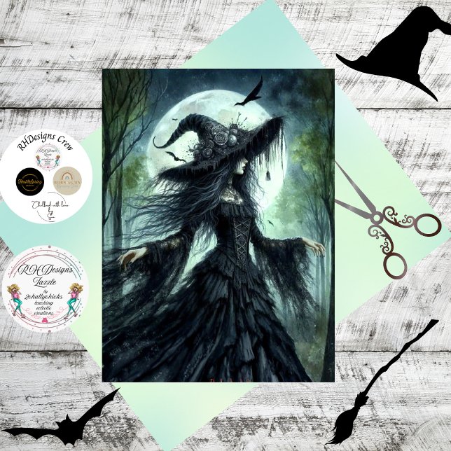 Papel De Seda Decoupage Witchwoman Moonlight Lace 2 (Subido por el creador)