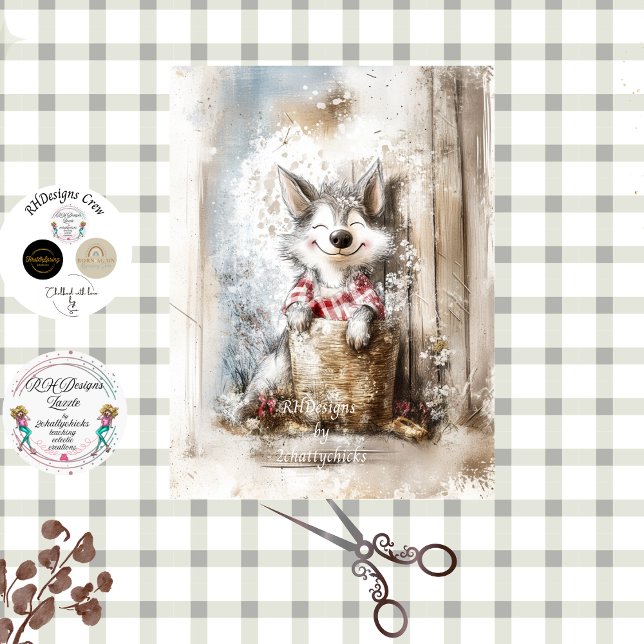 Papel De Seda Decoupage Wolf Character Story Book  in Forest (Subido por el creador)