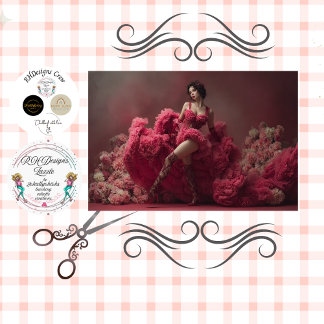 Papel De Seda Decoupage Woman Dramatic Ruffles for Valentine 