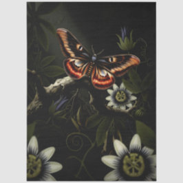 Papel De Seda Decoupage Woodland Moth Illustration