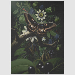 Papel De Seda Decoupage Woodland Moth Illustration