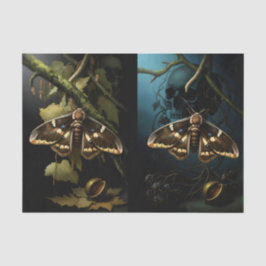 Papel De Seda Decoupage Woodland Moth Illustration