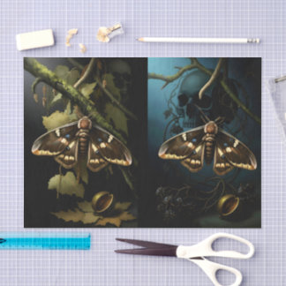 Papel De Seda Decoupage Woodland Moth Illustration
