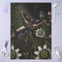 Papel De Seda Decoupage Woodland Moth Illustration