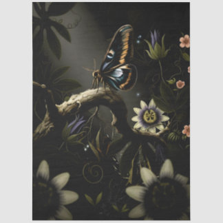 Papel De Seda Decoupage Woodland Moth Illustration