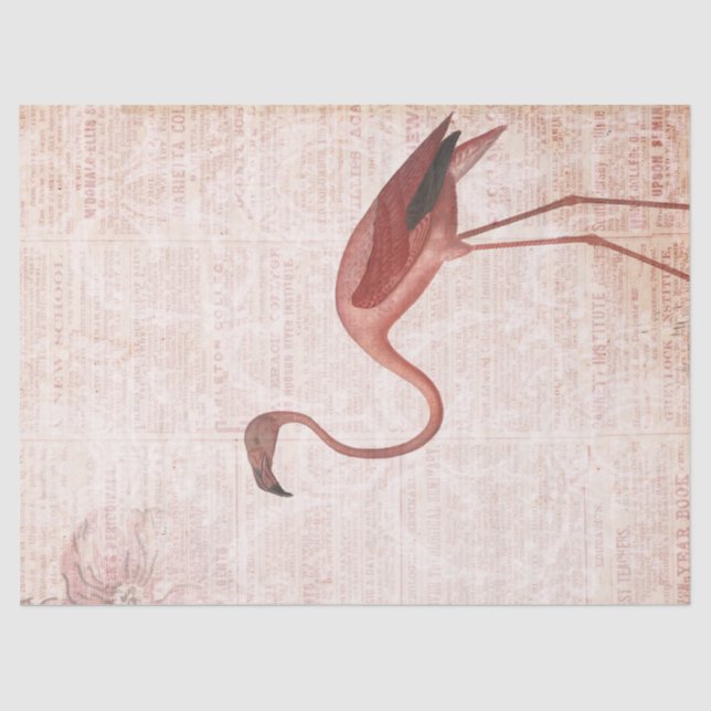 Papel De Seda Decoupagina de flamencos rosados (Anverso)