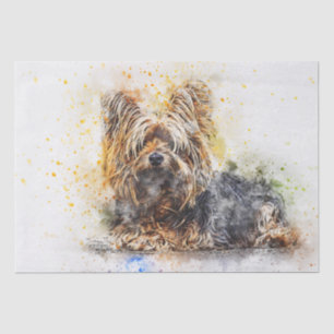 Papel De Seda Decoupaguina de color de agua de Yorkshire Terrier
