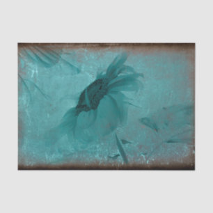 Papel De Seda Decoupaguina de época Verde azulada azul girasol