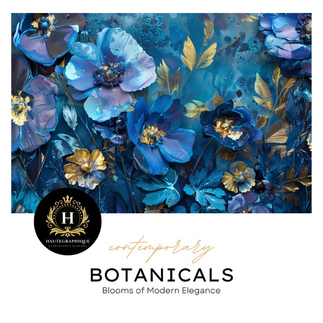 Papel De Seda Deep Blue and Gold Floral Decoupage (Subido por el creador)