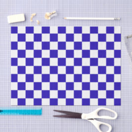 Papel De Seda Deep blue checkered
