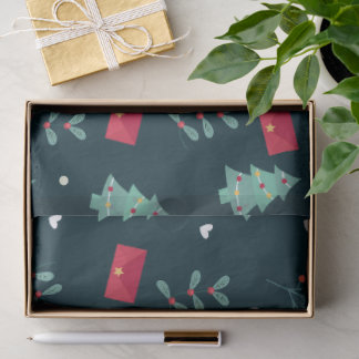 Papel De Seda Deep Green Christmas Trees Perfect Gift