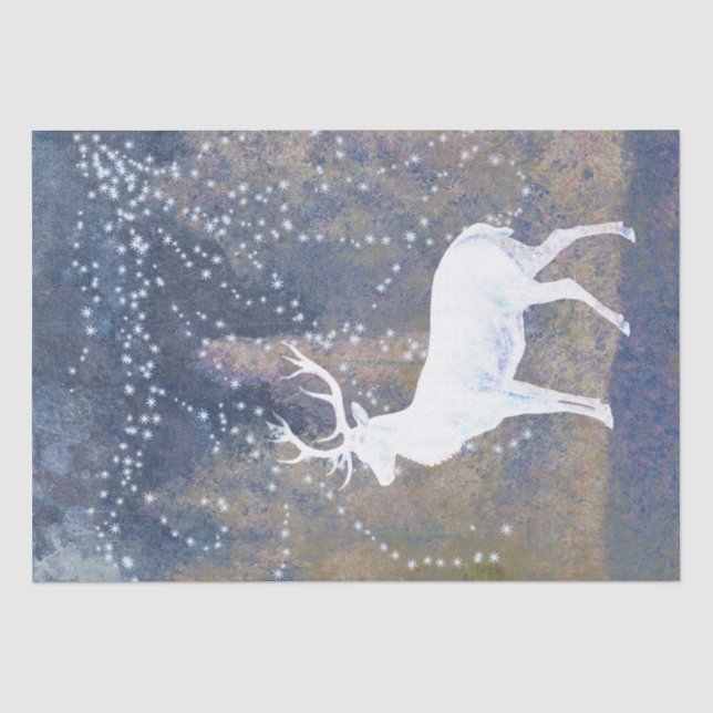 Papel De Seda Deer Buck Snowflake Decoupage (Anverso)