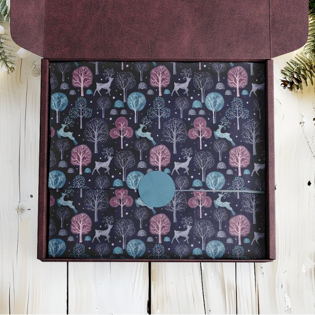 Papel De Seda Deer de la selva nocturna moderna (Subido por el creador)