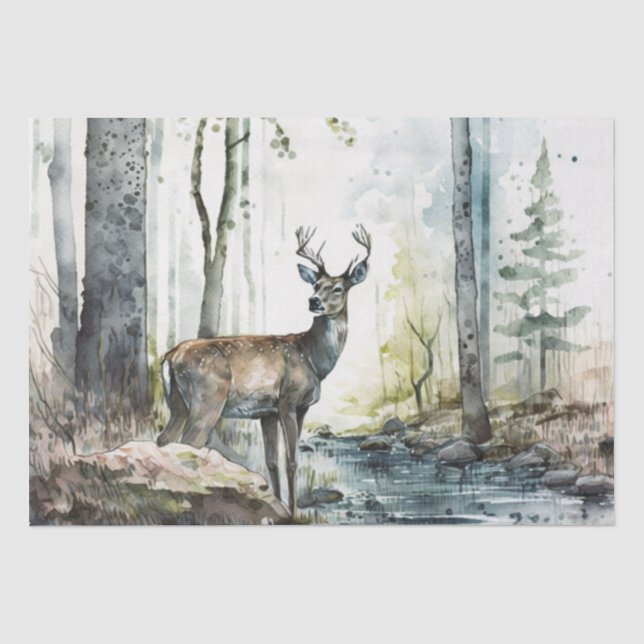 Papel De Seda Deer Fawn Watercolor (Anverso)