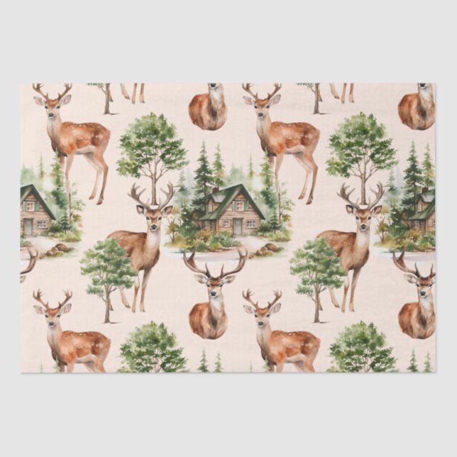 Papel De Seda Deer Hunter Nature Navidades de vacaciones rusas (Anverso)