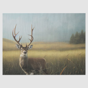Papel De Seda Deer Stag de pie en el campo de la excavación