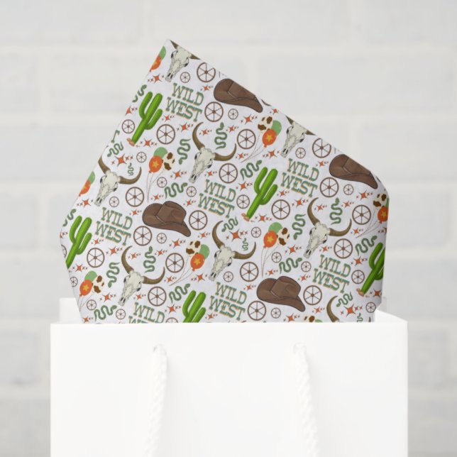 Papel de seda del Salvaje Oeste (Bolsa de regalo)