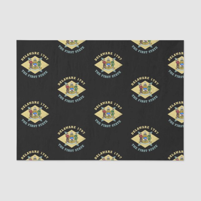 PAPEL DE SEDA DELAWARE 1797 LA PRIMERA BANDERA ESTATAL (Anverso)
