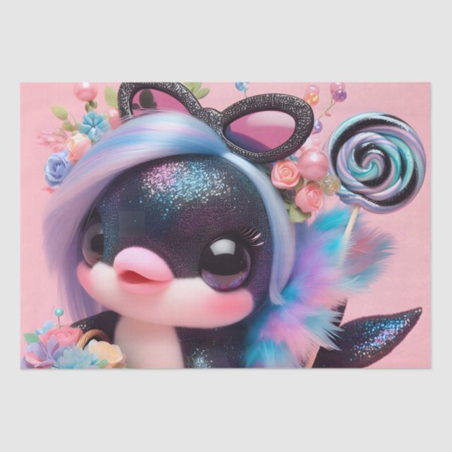 Papel De Seda Delfín de Cute (Anverso)