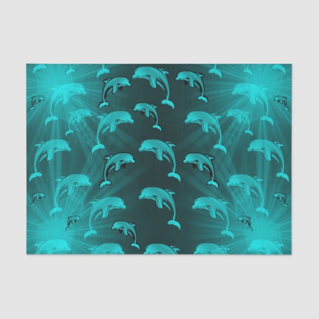 Papel De Seda delfín, pescado, naturaleza, acuático, diseño, her (Anverso)