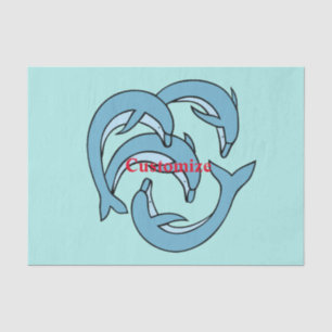 Papel De Seda Delfines azules circulando en círculos Thunder_Cov