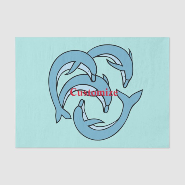 Papel De Seda Delfines azules circulando en círculos Thunder_Cov (Anverso)