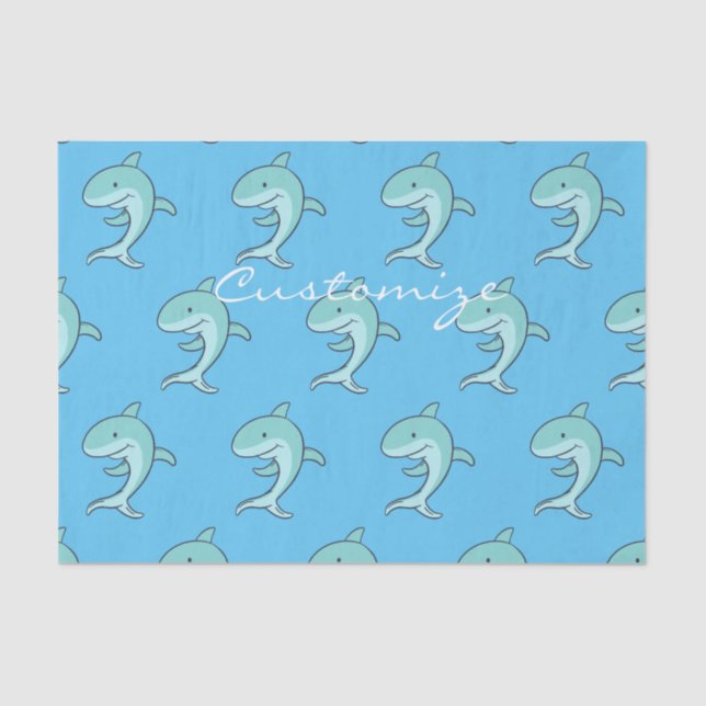 Papel De Seda Delfines Azules Saltan Thunder_Cove (Anverso)