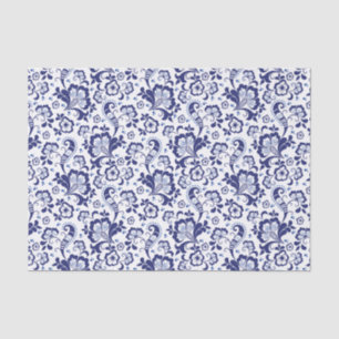 Papel De Seda Delfts Blauw   Boda Delft Blue Floral Dutch